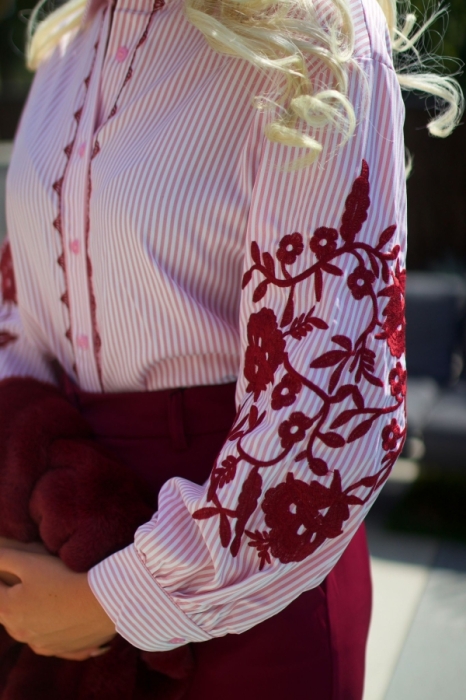 Blouse Bordeaux broderie 