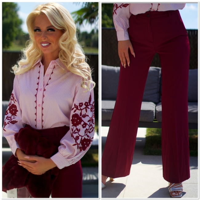Blouse Bordeaux broderie 