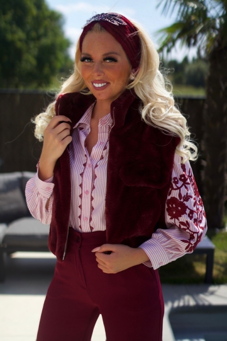 Blouse Bordeaux broderie 
