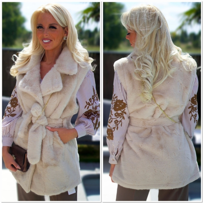 Gilet Lang Teddy beige 