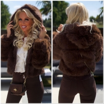 Veste marron capuche 
