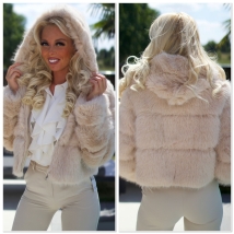 Veste capuche beige 