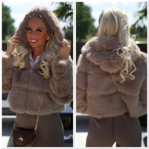 Veste capuche taupe