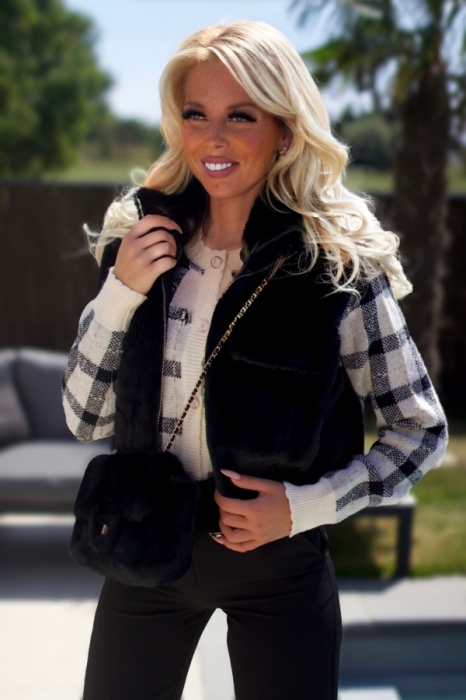 Pull gilet noir carro