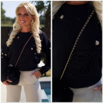 Pull zwart gold 