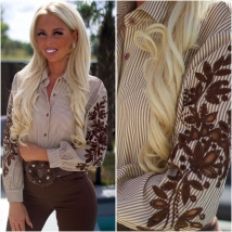 Blouse Brown broderie 