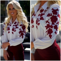 Blouse blanc broderie Bordeaux 