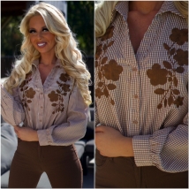Blouse camel Carro broderie 