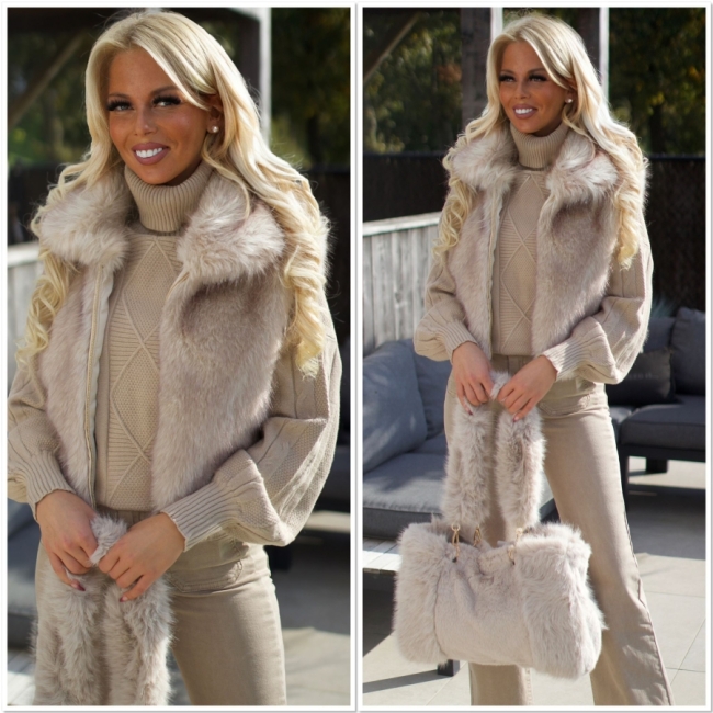 Gilet beige Teddy coll