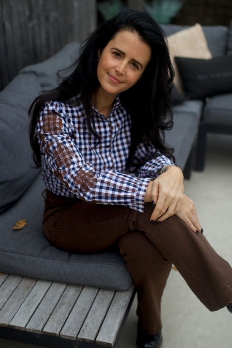 Bloes bruin blauw Carro broderie 