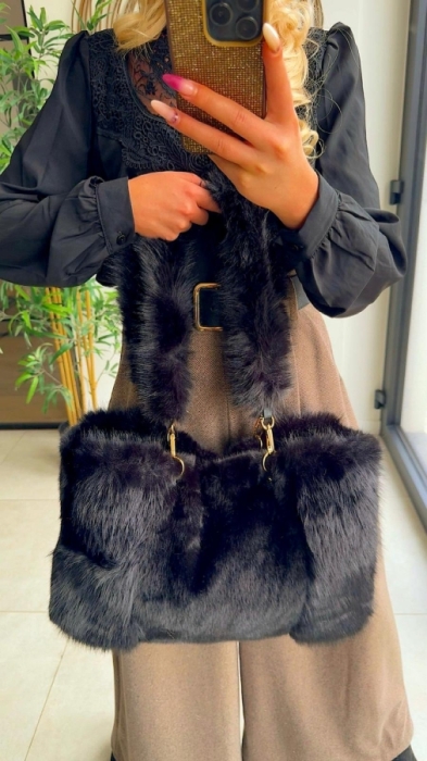 Sac à main noir Teddy 