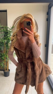 Gilet Lang Teddy taupe 