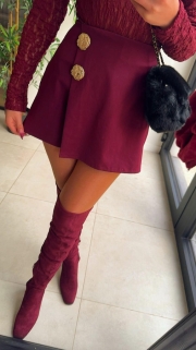Skirt short Bordeaux button
