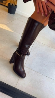 Laarzen donkerbruin hak 