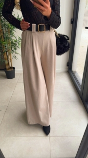 Pants Classic crème + belt 