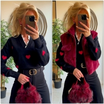 Pull black hearts rouge 