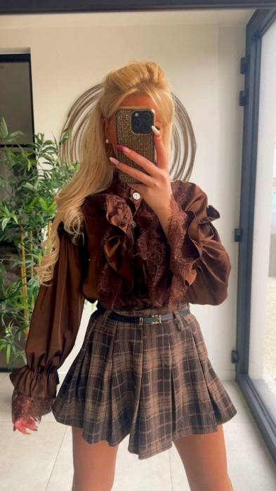 Skirt short Brown carro