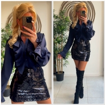 Skirt bleu marine paillettes 