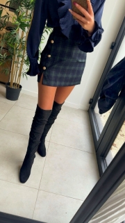 Skirt bleu Green buttons 