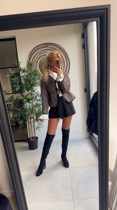 Gilet noir taupe Cc noeuds