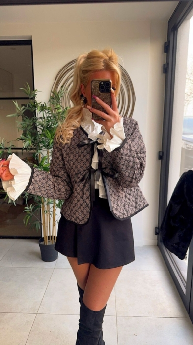 Gilet noir taupe Cc noeuds