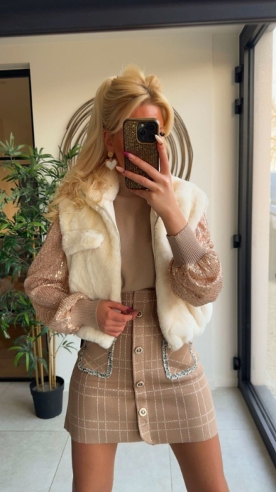 Skirt sandcolor little sacs