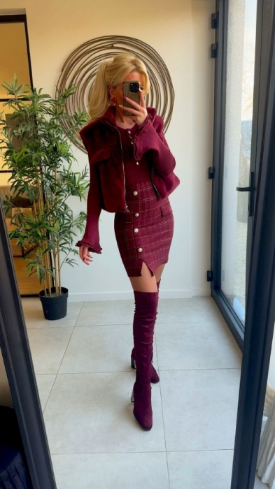 Skirt Bordeaux buttons 