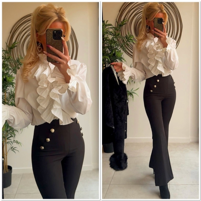 Veste black Teddy faux fur & strass