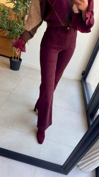 Broek Wide leg Bordeaux 