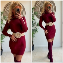 Dress Bordeaux koll buttons 