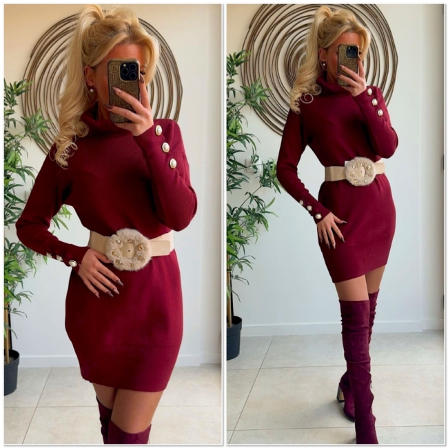 Robe Bordeaux koll buttons 