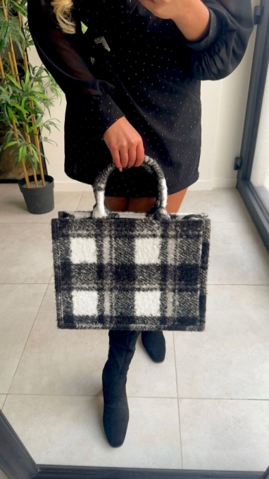 Sac à main noir blanc Carro 