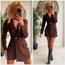 Combishort bruin paillette 