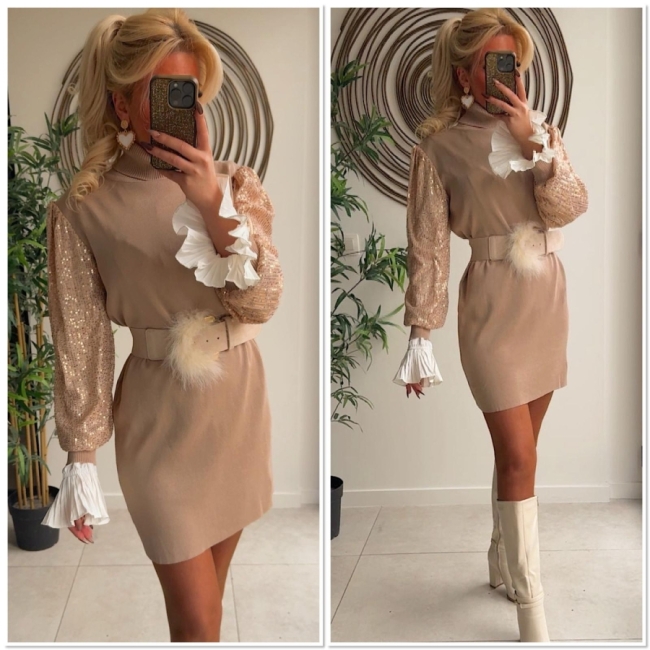 Kleed sand koll mouw glitter 