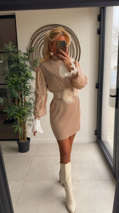 Kleed sand koll mouw glitter 