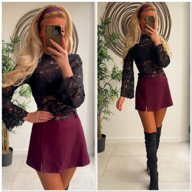 Top blouse short black