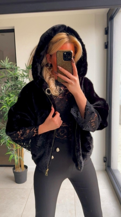 Gilet Teddy black cap