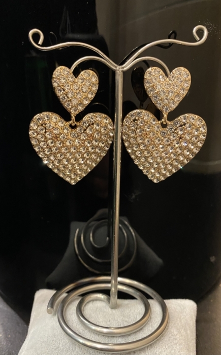 Boucles coeur long silver