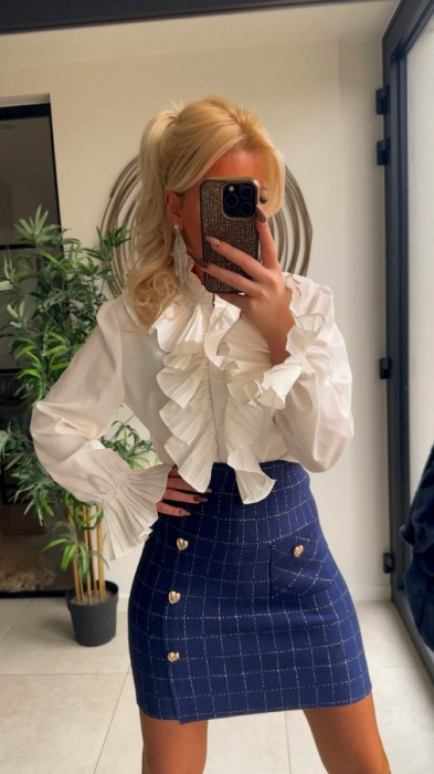 Jupe bleu buttons coeurs 