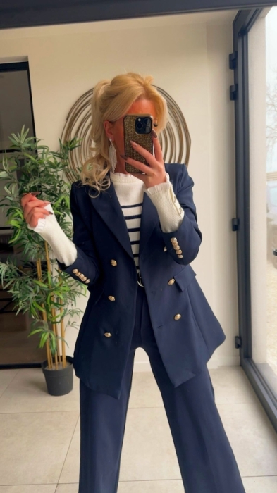 Blazer bleu marine button 