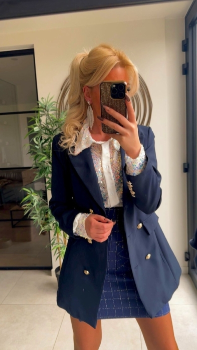 Blazer bleu marine button 
