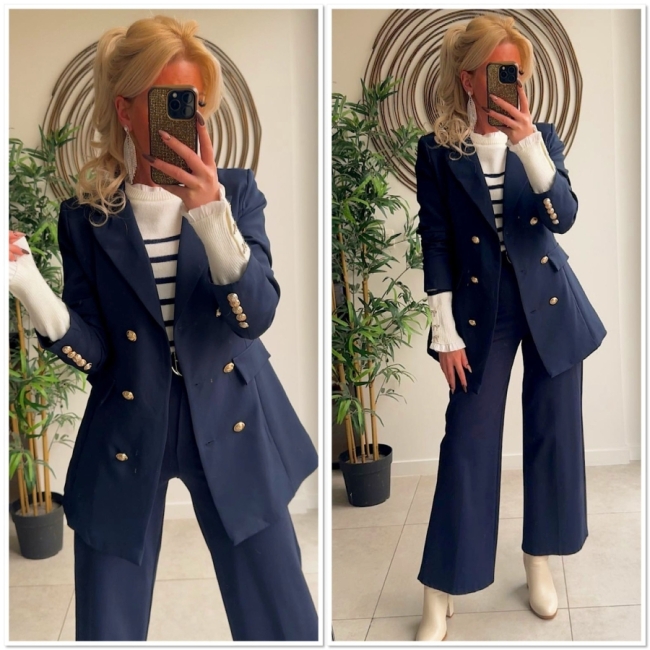 Blazer bleu marine button 