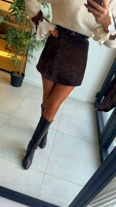 Jupe short marron 