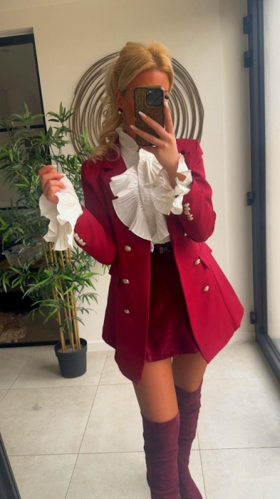Blazer Bordeaux rood buttons 