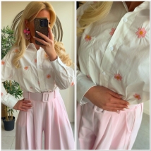 Blouse White flowers broderie 