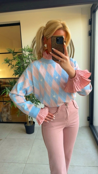 Pull bleu pink 