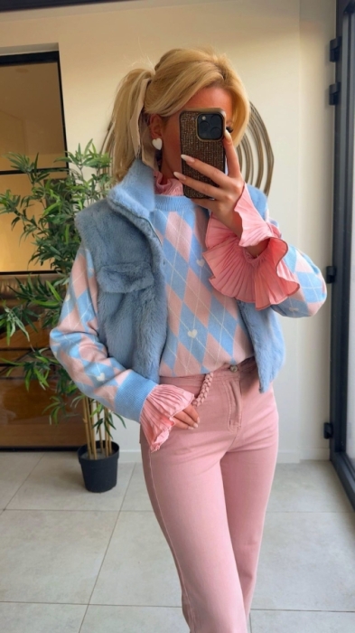 Pull bleu pink 