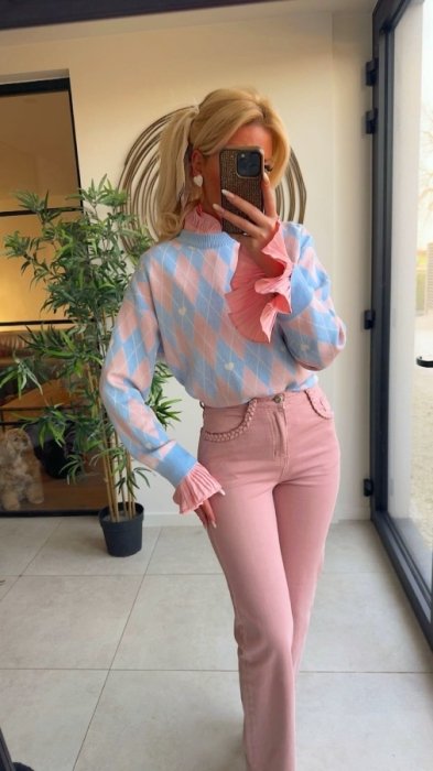 Pull bleu pink 