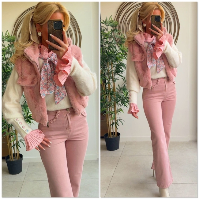 Broek pink Wide leg 