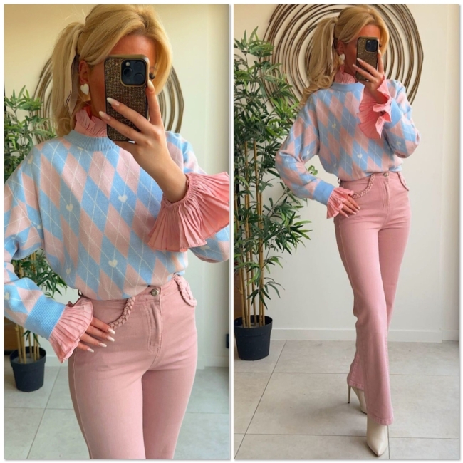 Broek pink Wide leg 